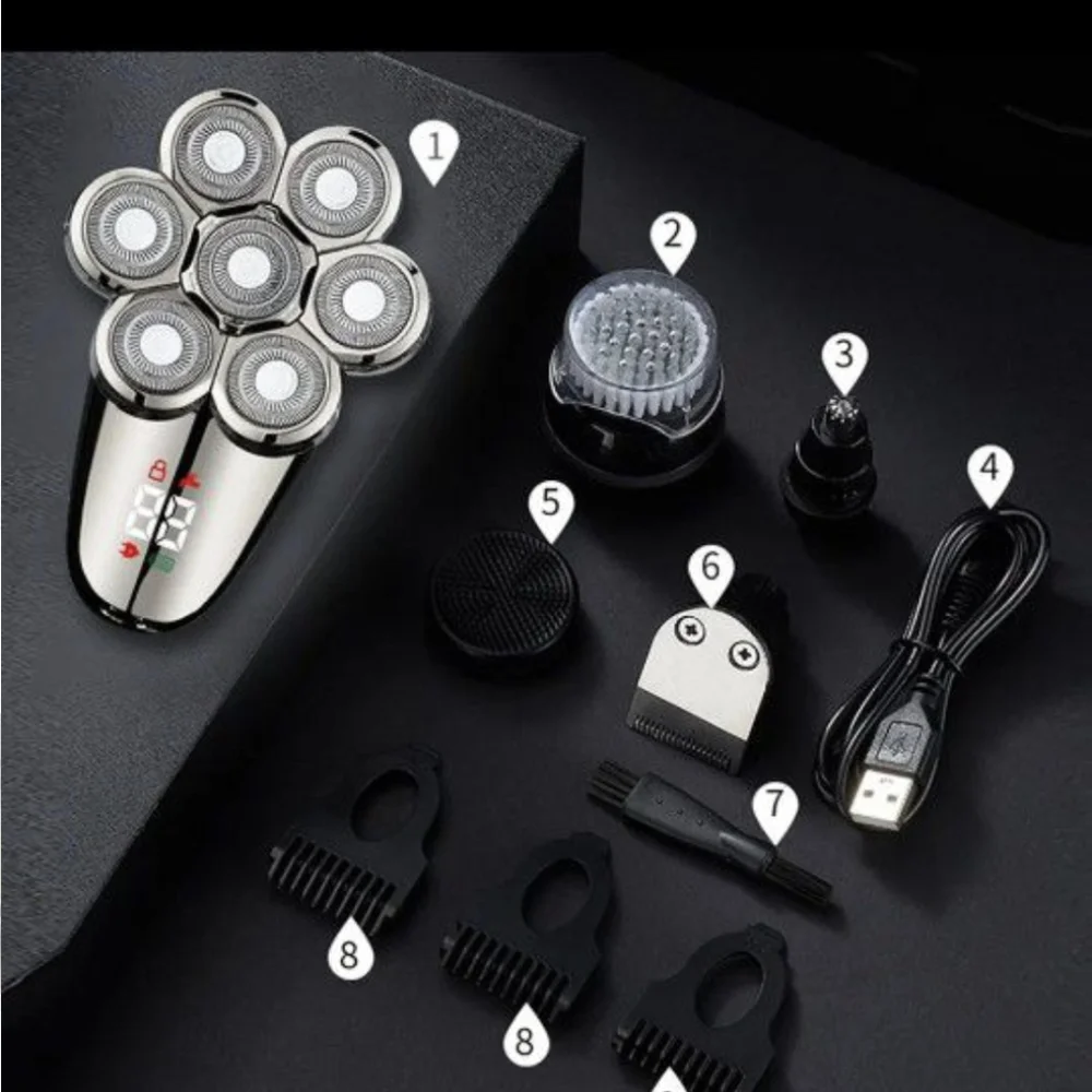 Seven Heads Electric Shaver Razor Water Proof Cordless